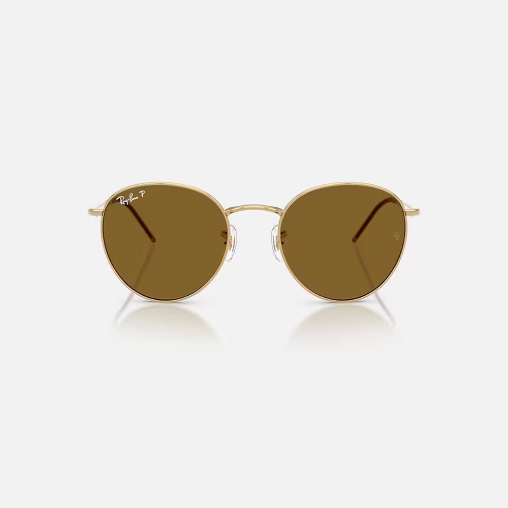 NEW Ray-Ban Round Reverse RBR0103S Gold Brown Polorized - Picture 2 of 7